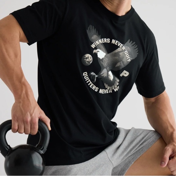 Other - Black Graphic T-Shirt with Motivational Print
